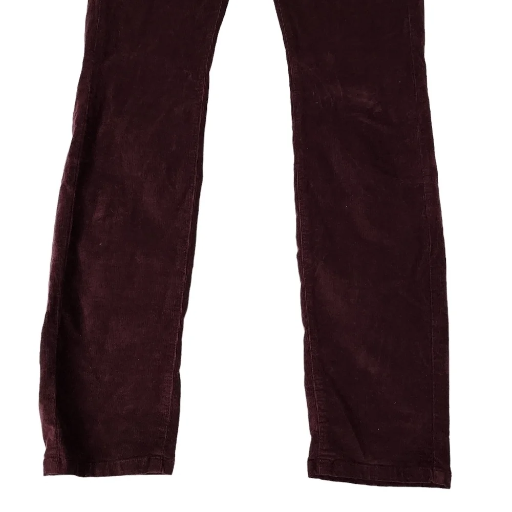 Max Mara Pants Womens 6 Burgundy‎ Corduroy Stretch Leggings Fit Weekend